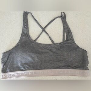 Rose + Vine Gray Sports Bra - size L/XL